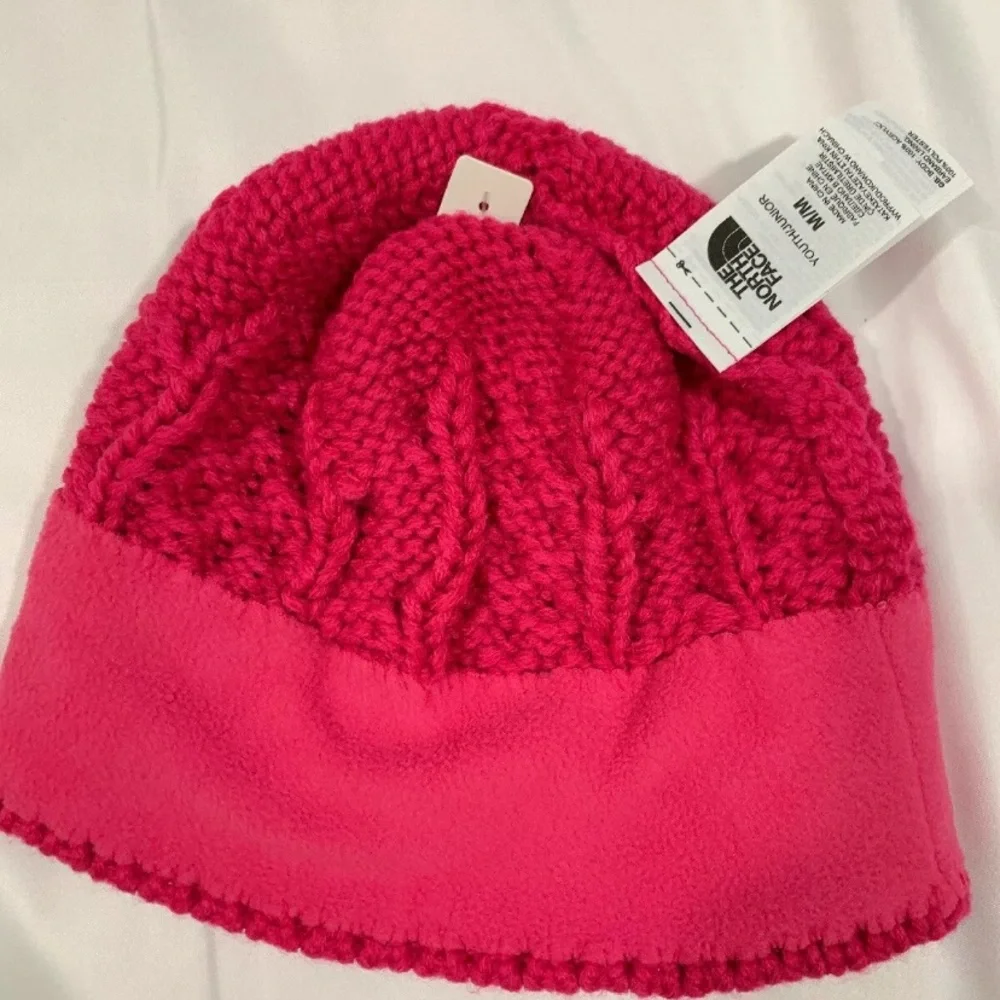 NWT‎ The North Face Minna Cable Knit Beanie Petticoat Pink [ Youth Medium ]